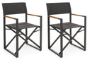 Set 2 Sedie Pieghevoli da Regista 51x54x86 cm in Alluminio Lagun Antracite