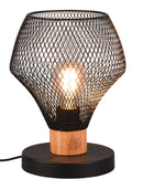 Lampada da Tavolo da Interno Attacco E27 in Metallo Nero Opaco