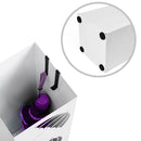 Portaombrelli in Metallo Design Quadrato Stand Bianco Vaschetta Salvagoccia