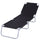 Klappbare Garten-Sonnenliege 180 x 55 x 24 cm aus Metall und schwarzem Oxford-Stoff