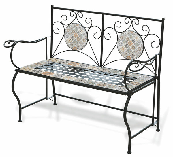 Gartenbank aus Eisen 123x53x91 cm mit Soriani Rodi Mosaik acquista