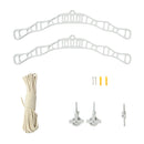 Stendibiancheria da Soffitto 240x56x14 cm 6 Stecche in Legno di Pino Corda in Cotone  