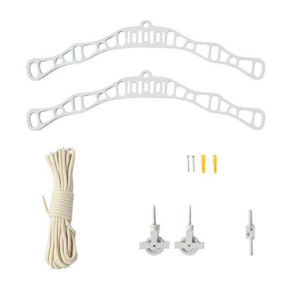 Stendibiancheria da Soffitto 240x56x14 cm 6 Stecche in Legno di Pino Corda in Cotone sconto