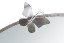Specchio Farfalle Round Argento Ø91x3x94 cm in Ferro Argento