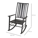 Sedia a Dondolo con Braccioli 68,5x87x113 cm in Acciaio Nero