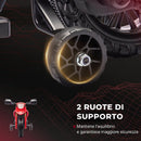 Moto Elettrica per Bambini 3-8 Anni con 12V Doppi Motori Rotelle e Clacson 3 km/h Capacità 30kg Rosso      