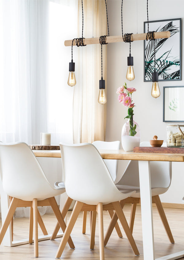 acquista Innenpendelleuchte E27 aus mattschwarzem Metall