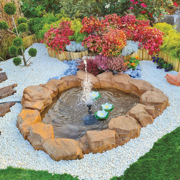 Künstlicher Felsenteich mit breitem Rand 160 x 150 x 42 cm 360 Liter sconto
