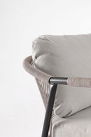 Set 4 Pezzi Salotto da Giardino con Divano 2 Poltrone e Tavolino in Alluminio Corda Poliestere e Pietra Sinterizzata Miravet Antracite e Cachi