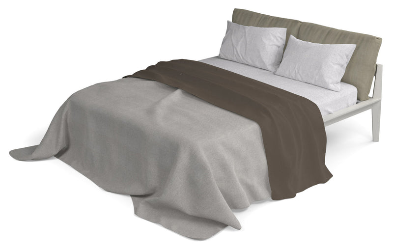 Set Lenzuola Sopra Sotto e Federe in Cotone Marrone Varie Misure