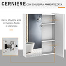 Pensile da Bagno 2 Ante Specchio in MDF 60x15x75 cm  Morning Bianco