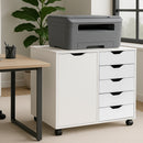Cassettiera Mobile Ufficio Porta Stampante Salvaspazio 78x40x65,5 cm con Ruote in Legno Bianco      