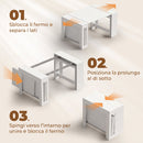 Tavolo Consolle Allungabile e Convertibile per 10 Persone 96-240x90x78 cm Rivestimento in Melamina Bianco      