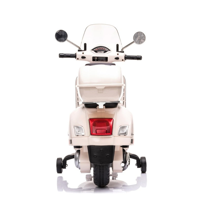 Moto Elettrica per Bambini Piaggio Vespa GTS SUPER 12V Full Optional con Bauletto Bianco 