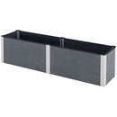 Fioriera da Giardino con Fondo Aperto in Legno Composito e Alluminio 200x50x56 cm Grigio