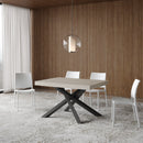 Tavolo Allungabile 140-244x90x77 cm Volantis Premium Cashmere Telaio Antracite 