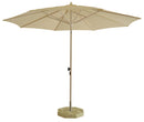 Ombrellone da Giardino Ø3 m Palo Ø40 mm in Alluminio Legno Larice Telo in Poliestere Avorio