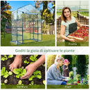 Serra da Giardino con Porta Avvolgibile 143x73x195 cm in Acciaio e PVC Verde
