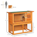 Gabbia per Conigli Conigliera da Esterno in Legno di Abete 90x45x80 cm 