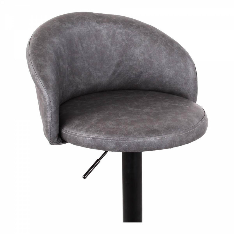 Set 2 Sgabelli 51x44x60/80 cm in Similpelle Base Nera Grigio