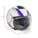 Casco Jet per Scooter Visiera Lunga e Parasole Taglia S Bianco