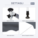 Tenda da Sole a Bracci Avvolgibile 400x120H cm con Struttura Telescopica Grigio   