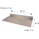 Tagliere Spianatoia per Alimenti Professionale con Alzatina 80x50 AISI 304 