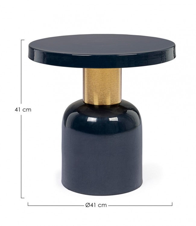 Tavolino Nalima Blu D41 Rotondo in Metallo
