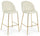 Set mit 2 Hockern 51 x 55 x 105 cm aus weißem Polyester mit Samteffekt