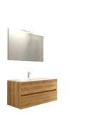 Mobile da Bagno Sospeso con Lavabo 70 cm e Specchio Bali Light Rovere Miele      