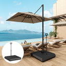 Base per Ombrellone a Sbalzo 95x95x117 cm Riempibile con Acqua o Sabbia in HDPE Nero  