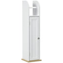 Mobile Bagno Stretto Salvaspazio 20x20x80 cm con Porta Carta Igienica Ripiani Regolabili in MDF Bianco      