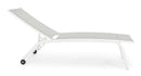 Lettino Prendisole da Giardino 61x192x105 cm con Ruote in Alluminio Bianco