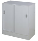 Mobiile 2 Ante Scorrevoli 3 Ripiani 60x30x71 cm in PB e Carta Bianco
