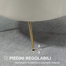 Poltrona Imbottita 179x77x77 cm in Velluto Crema