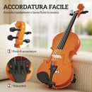 Violino 4/4 per Principianti e Adulti con Custodia Arco Spalliera e Pece Manico e Testa in Acero Marrone      