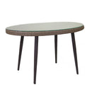 Tavolino da Giardino in Polyrattan Ovale 128x73x76cm Adila Noce