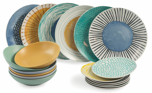 prezzo Tafelservice 18 Teile aus Porzellan und Steingut Villa d'Este Home Tivoli Marea