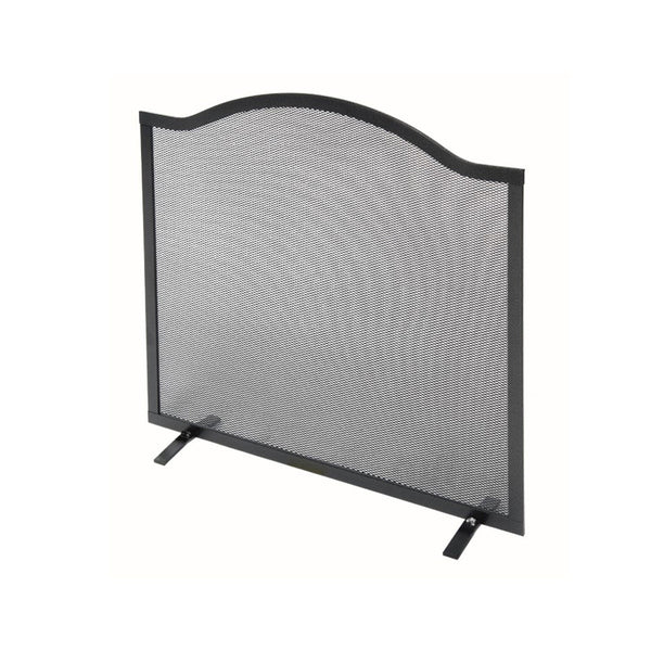 Parascintille per Camino 60x58 cm Bordo Superiore a Onda in Ferro Verniciato Grigio Martellato sconto