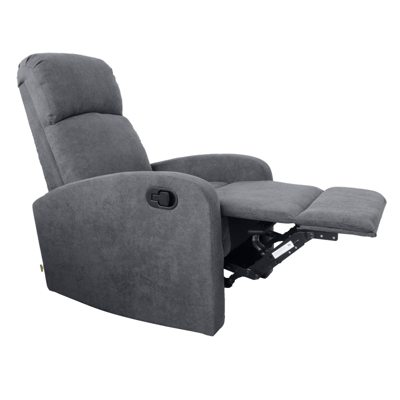 Poltrona Relax Reclinabile Manuale 75x65x101 cm in Tessuto Grigia