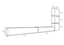 Parete Attrezzata Mobili Salotto 6 Mobili Sospesi 159x401x31cm TFT  Cube Bianco Lucido e Miele