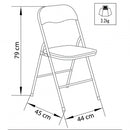 Sedia da Giardino Pieghevole Slim 44x45x79 h cm in Acciaio Nera Opaca