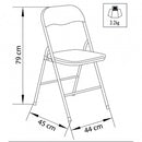 Sedia da Giardino Pieghevole Slim 44x45x79 h cm in Acciaio Nera Opaca