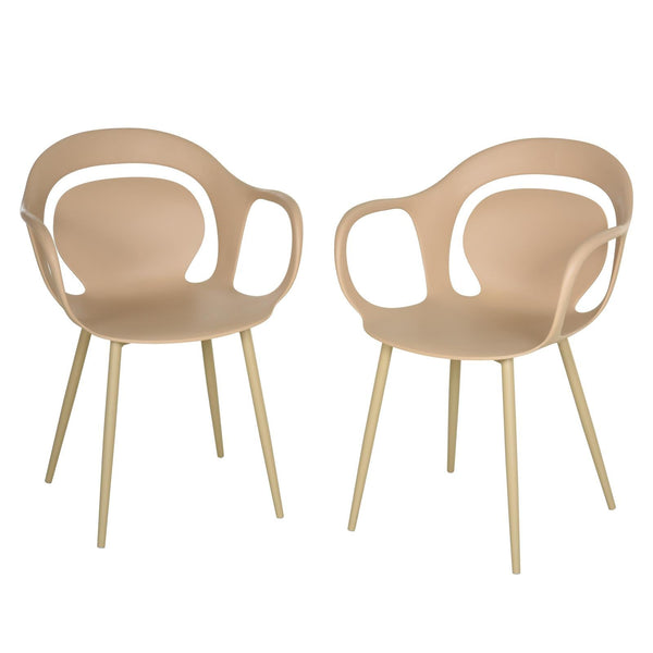 online Set mit 2 Stühlen aus Polypropylen mit Stahlbeinen 58,5 x 60 x 83,5 cm Gelb