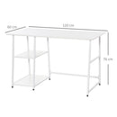 Scrivania da Ufficio 120x60x76 cm in Legno e Acciaio Bianco