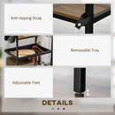 Mobile Cucina 4 Ripiani 60x40x112 cm in MDF e Acciaio Marrone