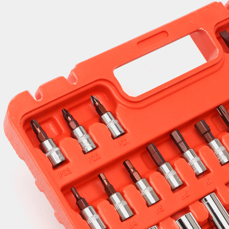 Valigetta con Attrezzi da Officina 53 Pezzi Chiavi a Cricchetto per Bricolage