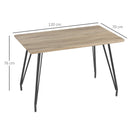 Tavolo da Pranzo per 4 persone 120x70x76 cm Piano Effetto Legno