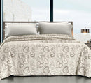 Copriletto in Jacquard Tinto Filo Cober Affi Cuori Tortora Varie Misure