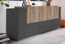 Credenza 7 Ante 200x45x86 cm New Coro Antracite/rovere k356